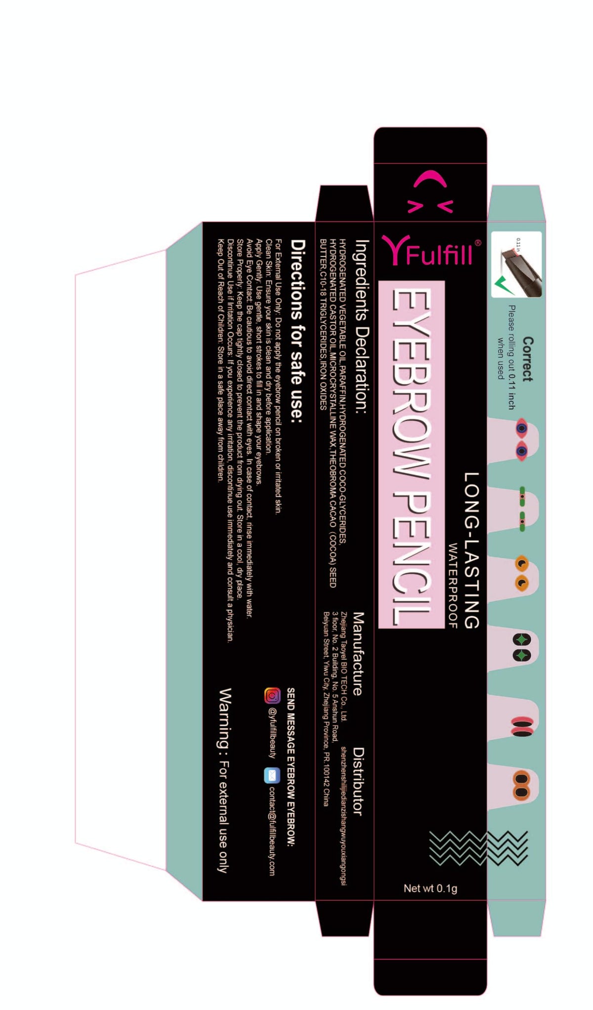 YFulfill pen beside coin to show compact size and travel convenience