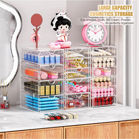 YFXCVSL styled on bathroom vanity demonstrating clutter-free surface
