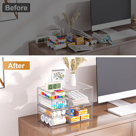 YFXCVSL inside drawer filled with makeup and tools for neat separation
