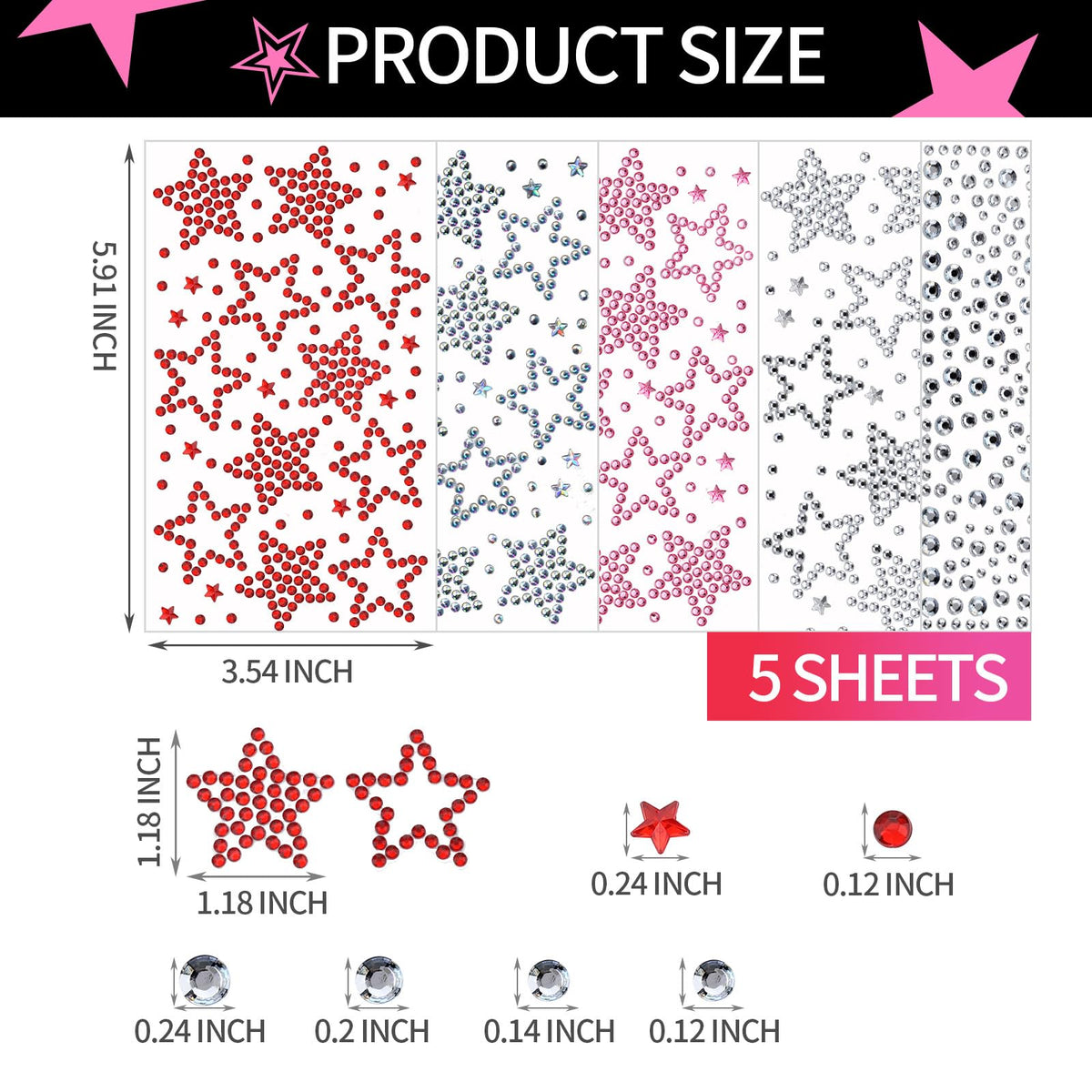 YGDZ white rhinestone sheet detail showing small dots for delicate accents