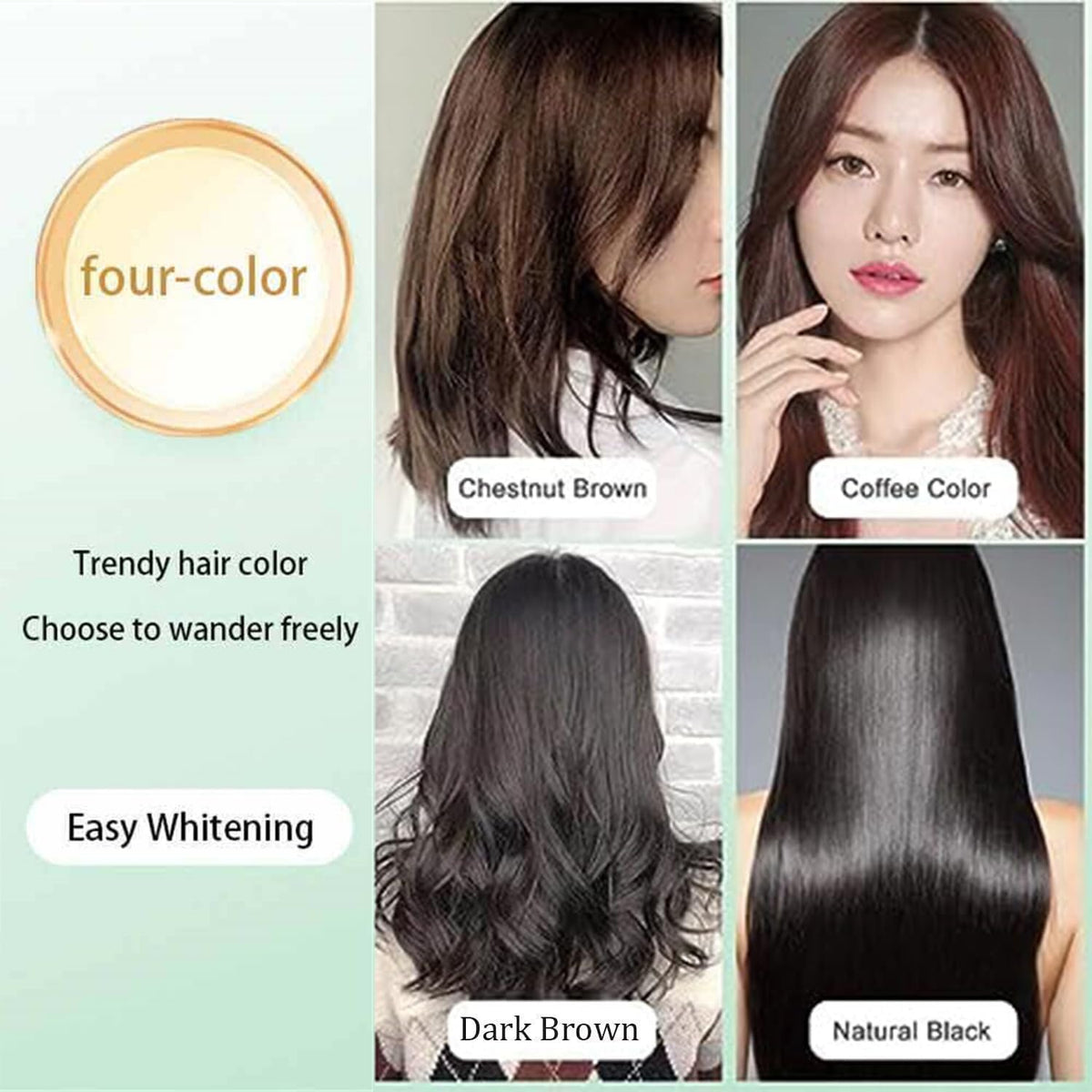 YG LianKai HUANG YI before and after photos showing improved dark brown coverage