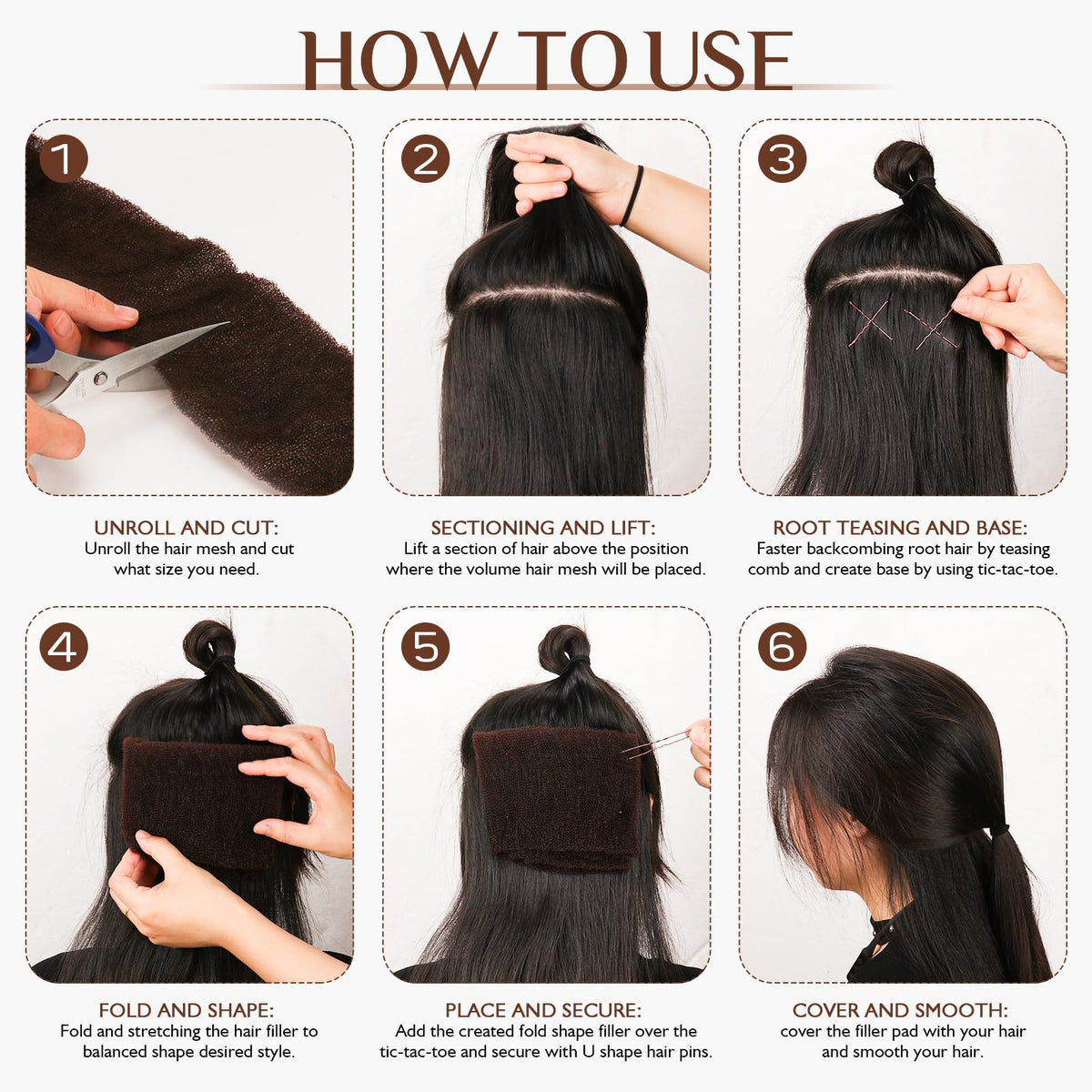 YGQQOY finished bun hairstyle illustrating natural-looking lift and polished finish