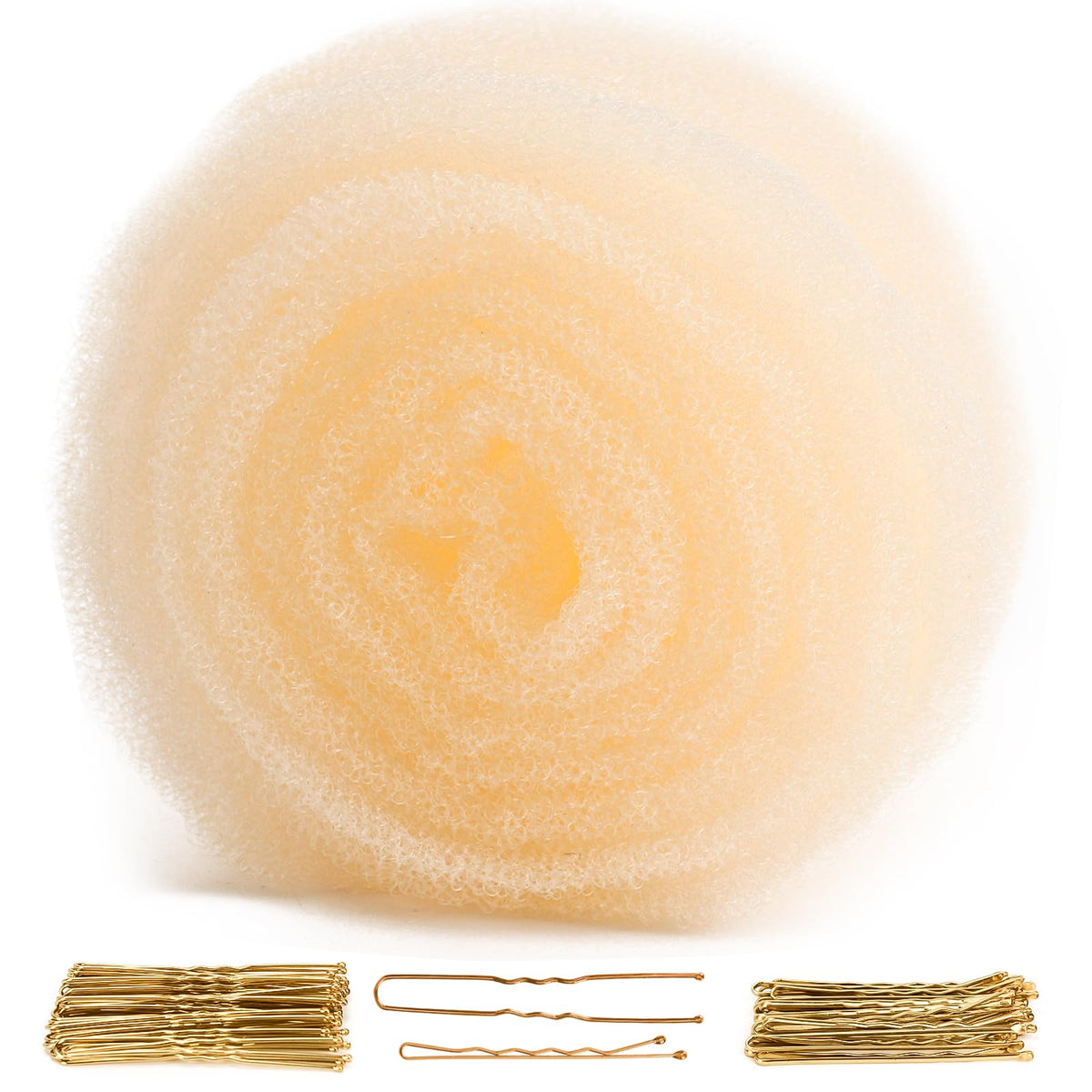 YGQQOY front packaging showing blonde hair filler kit and included pins for styling