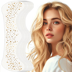 YGQQOY front packaging showing 10 gold glitter freckle patches and benefits