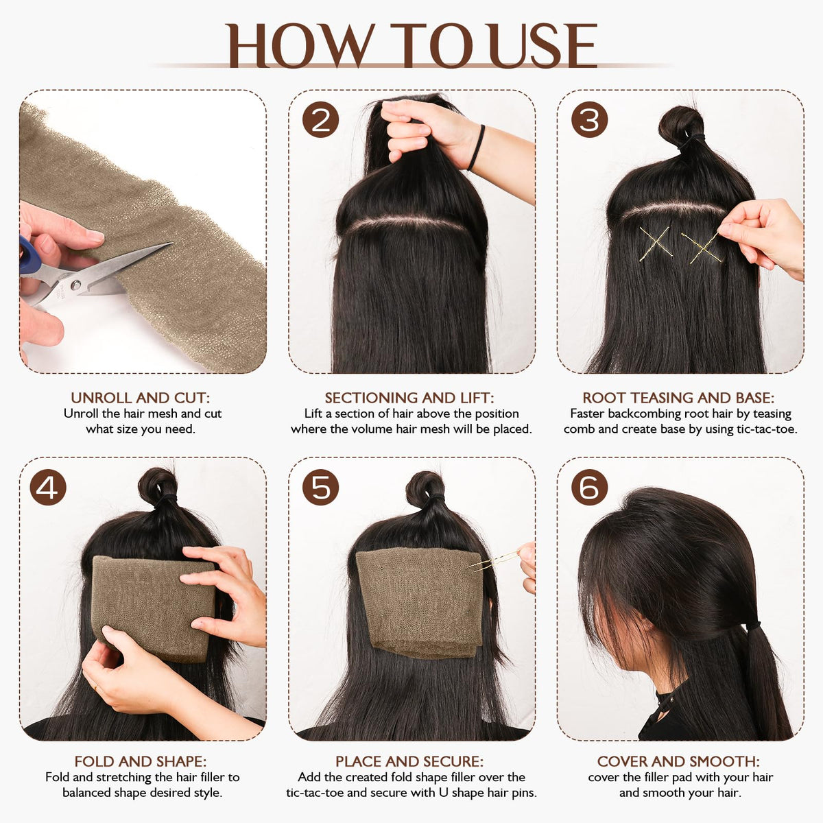 YGQQOY hand-held roll showing scale and easy-to-cut length for styling