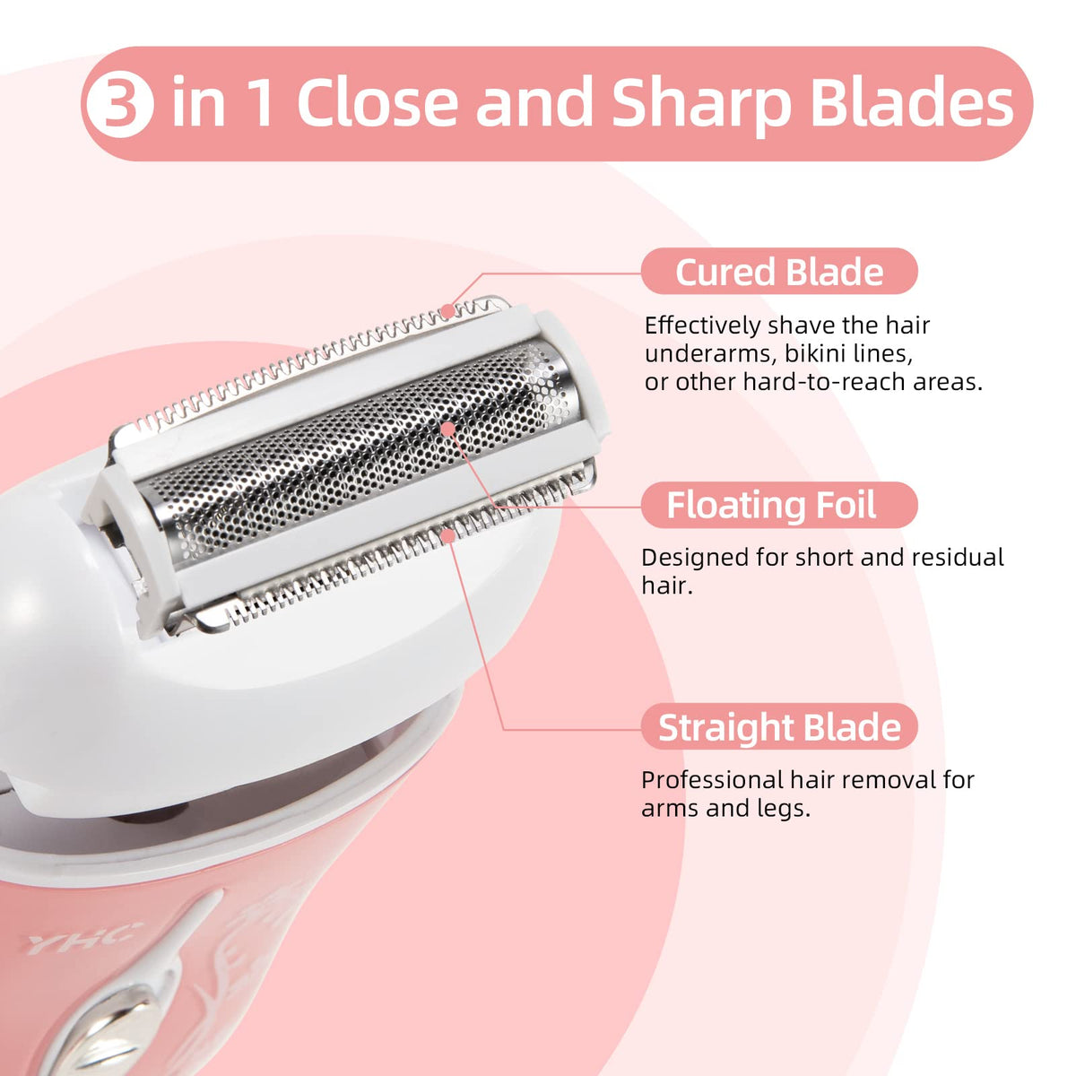 YHC razor held in hand to show compact size and travel-friendly design benefit