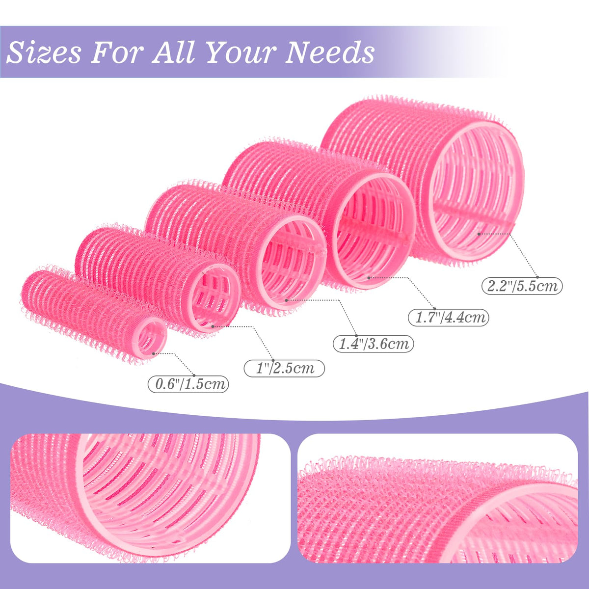 YHOVID medium and small rollers arranged to show size variety