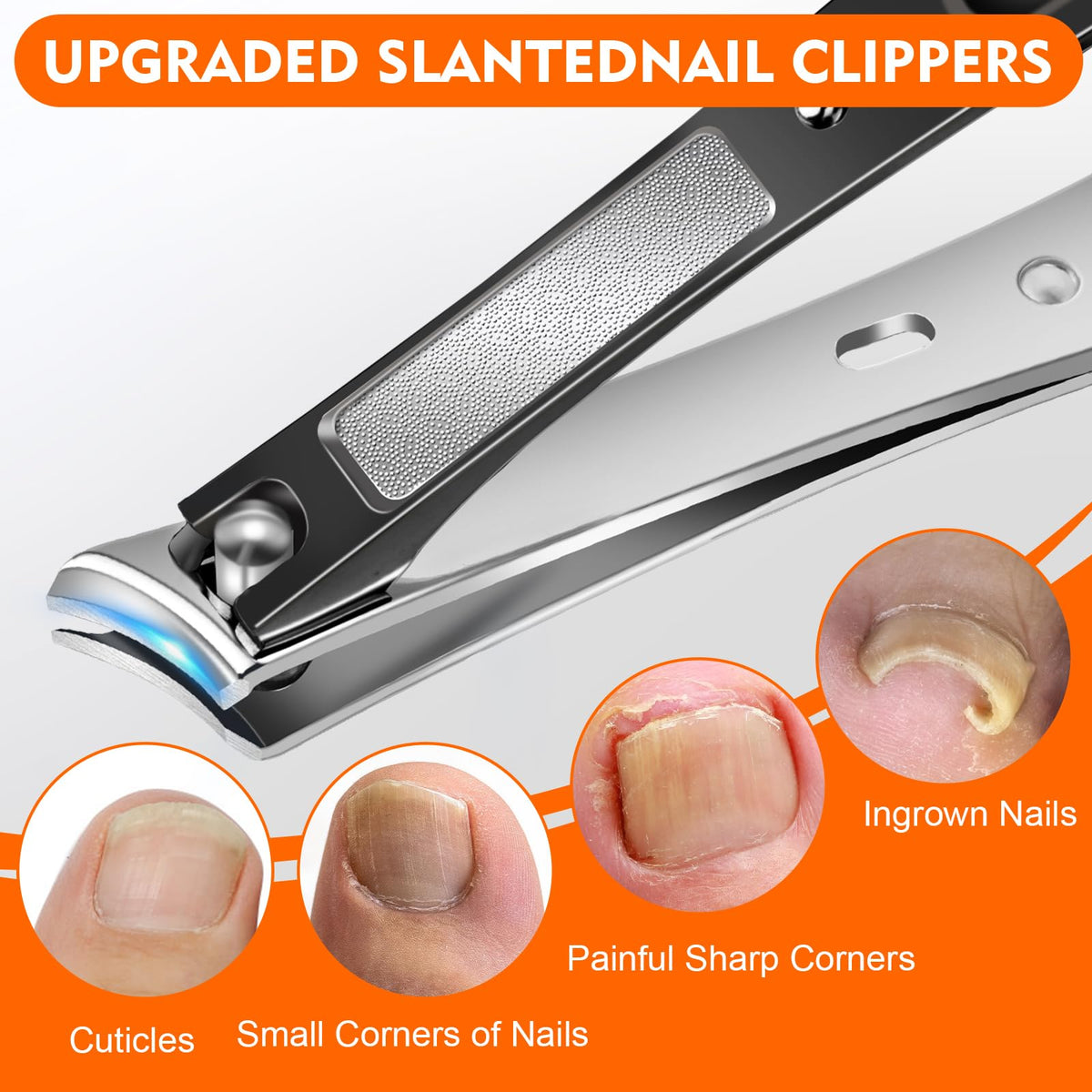 YHOVID slanted precision clipper detail for trimming corners and cuticles