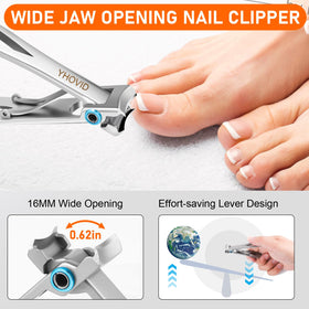 YHOVID wide jaw clipper with catcher side view reducing nail mess