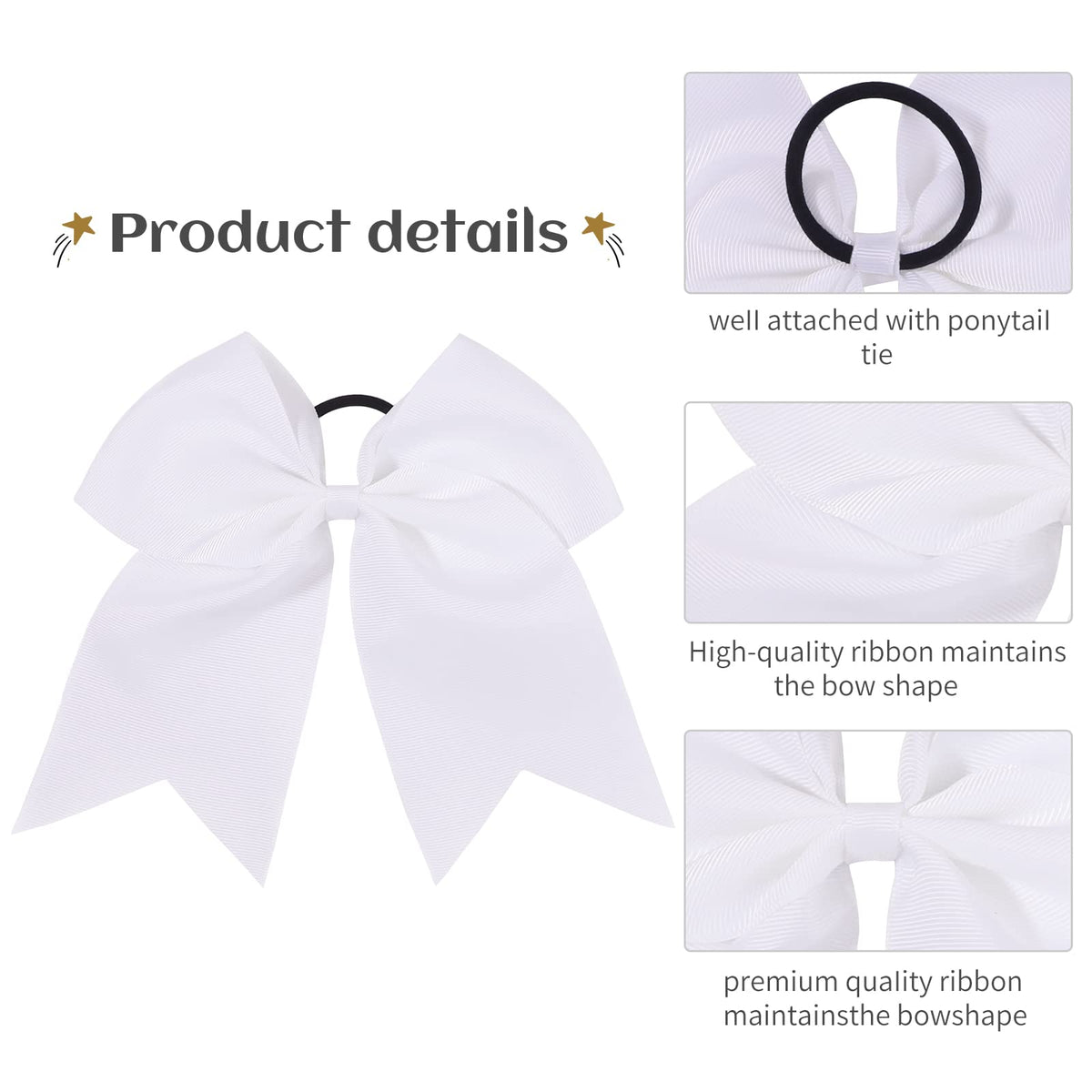 YHXX YLEN elastic attachment detail showing sturdy wrapped ponytail holder for secure wear