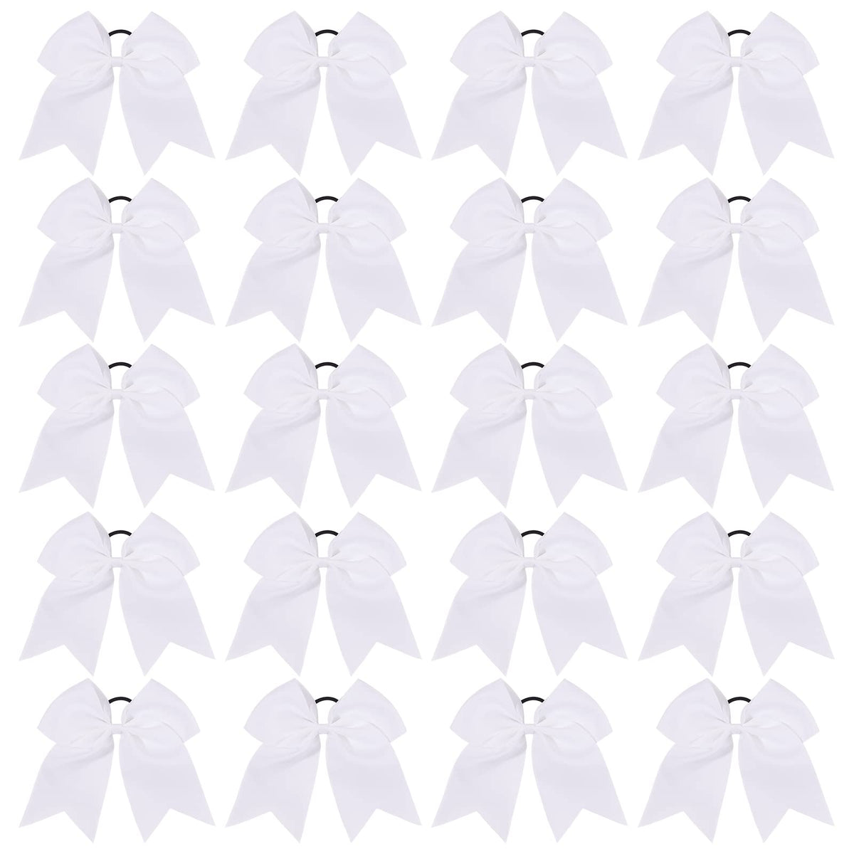 YHXX YLEN front packaging showing 20 white cheer bows and clear branding for easy selection