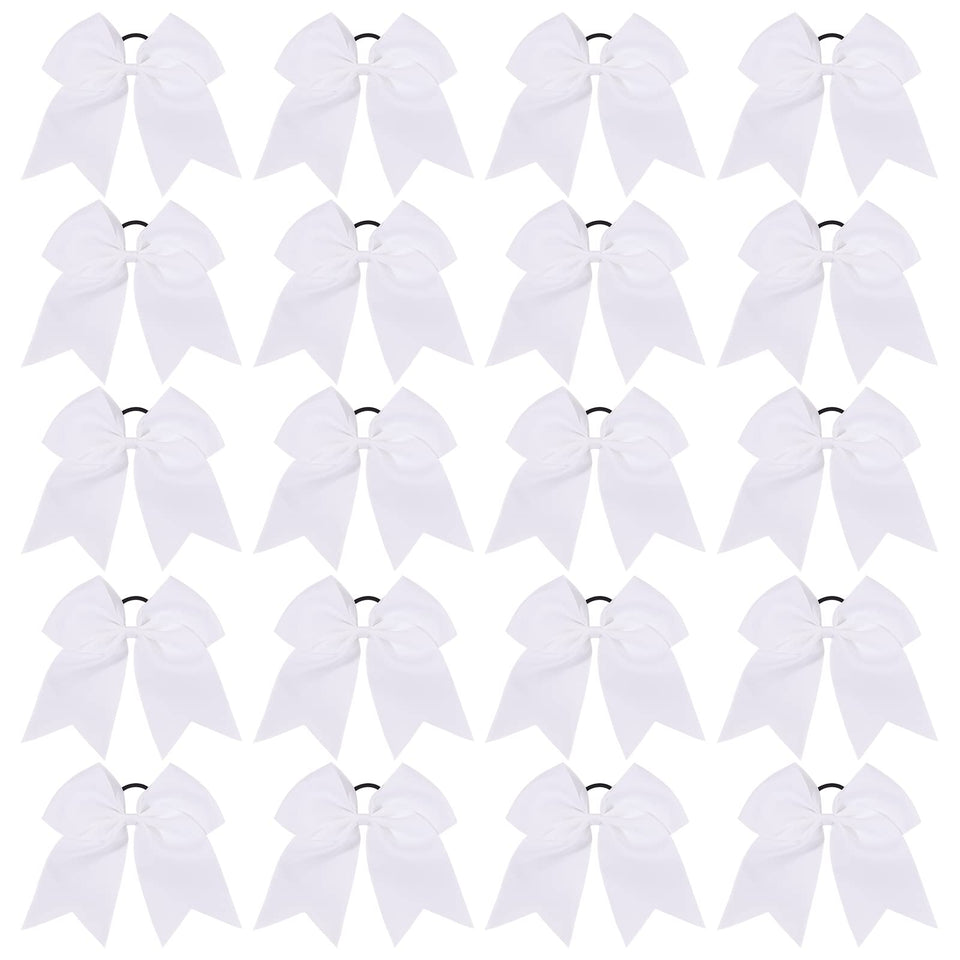 YHXX YLEN front packaging showing 20 white cheer bows and clear branding for easy selection