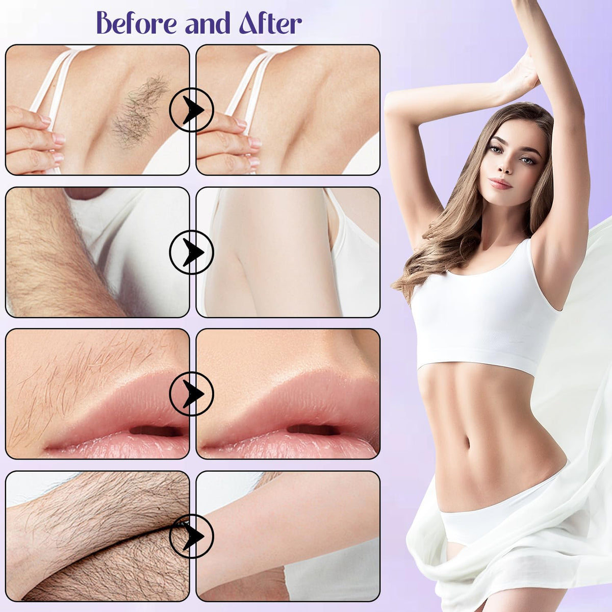 Yicengy before and after facial area showing cleaner skin and smooth finish