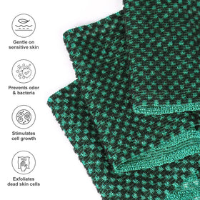 Yiclick close-up of rough polyester side highlighting deep exfoliation
