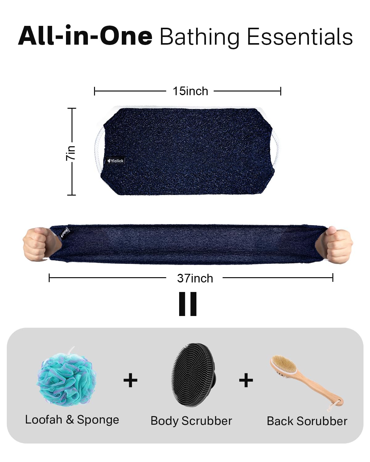 Yiclick next to a hand to show compact size and portability