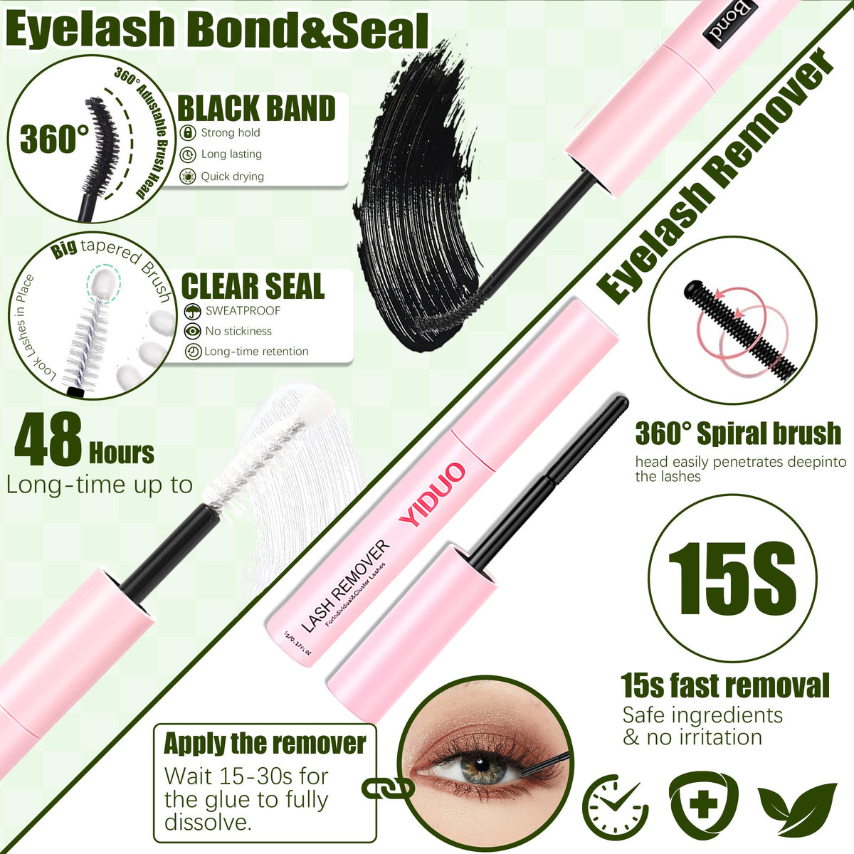 YIDUO hand applying a cluster lash demonstrating easy at-home use