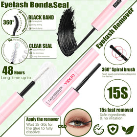 YIDUO hand applying a cluster lash demonstrating easy at-home use