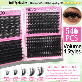 YIDUO eyelash bond and remover bottles included for secure application