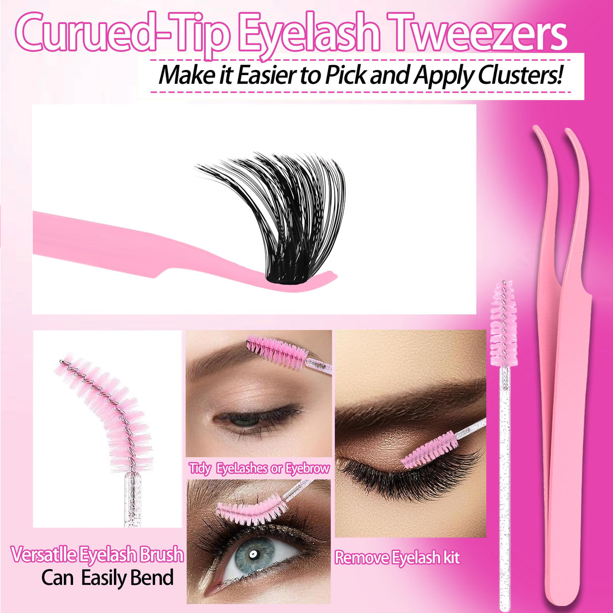 YIDUO close detail of included brushes and tweezers illustrating tool quality and accurate grooming