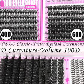 YIDUO close-up of 3D lash cluster fibers highlighting soft texture