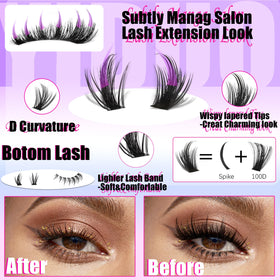 YIDUO close-up of mixed lash clusters highlighting volume and options