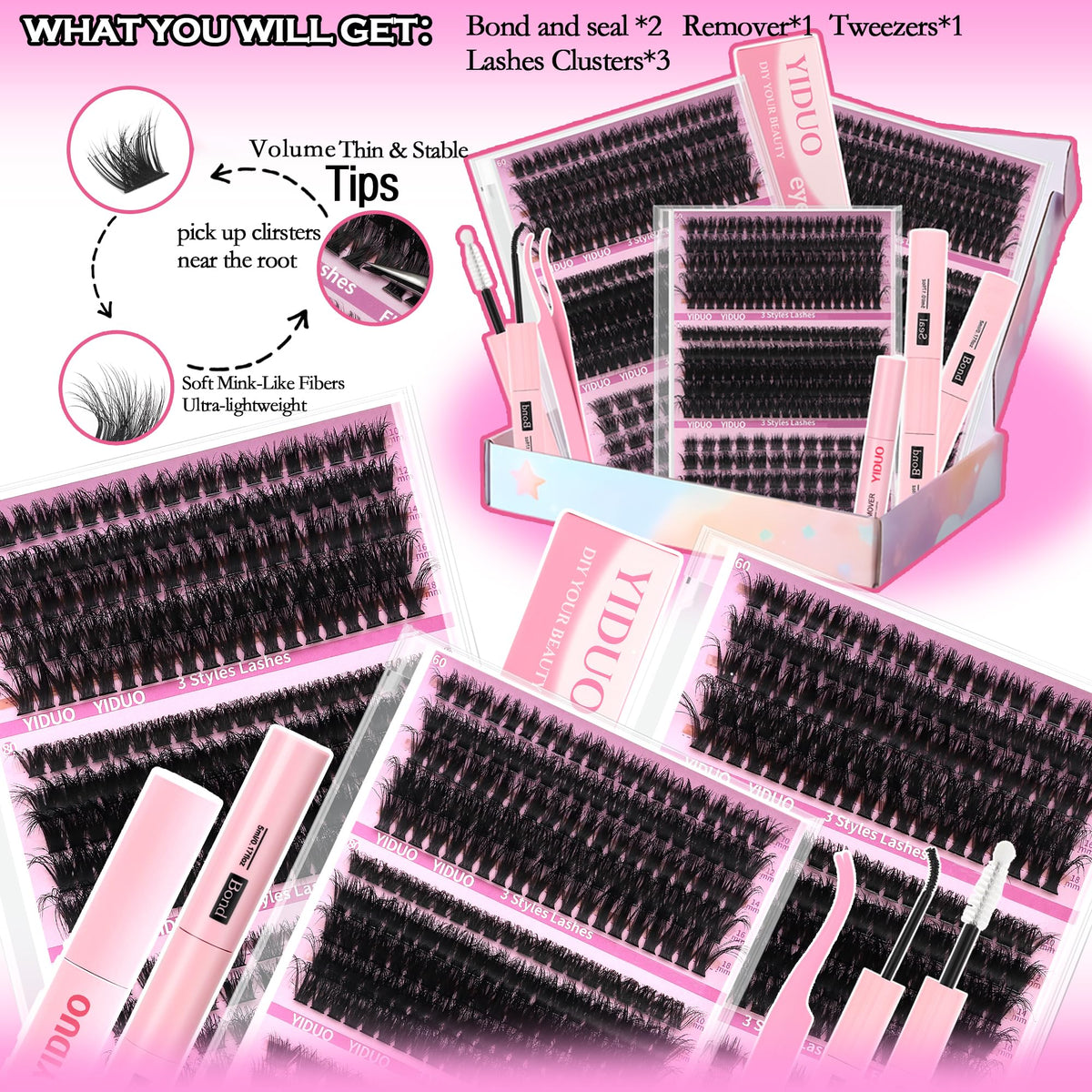 YIDUO cluster layout displaying five styles and organized trays for quick style selection