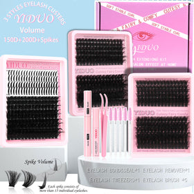 YIDUO before and after eye comparison showing fuller lashes and natural-looking volume