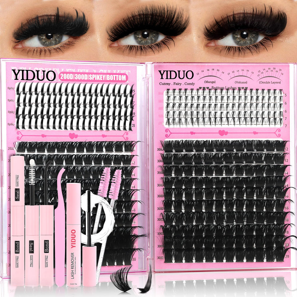 YIDUO front packaging showing complete cluster lash kit and value