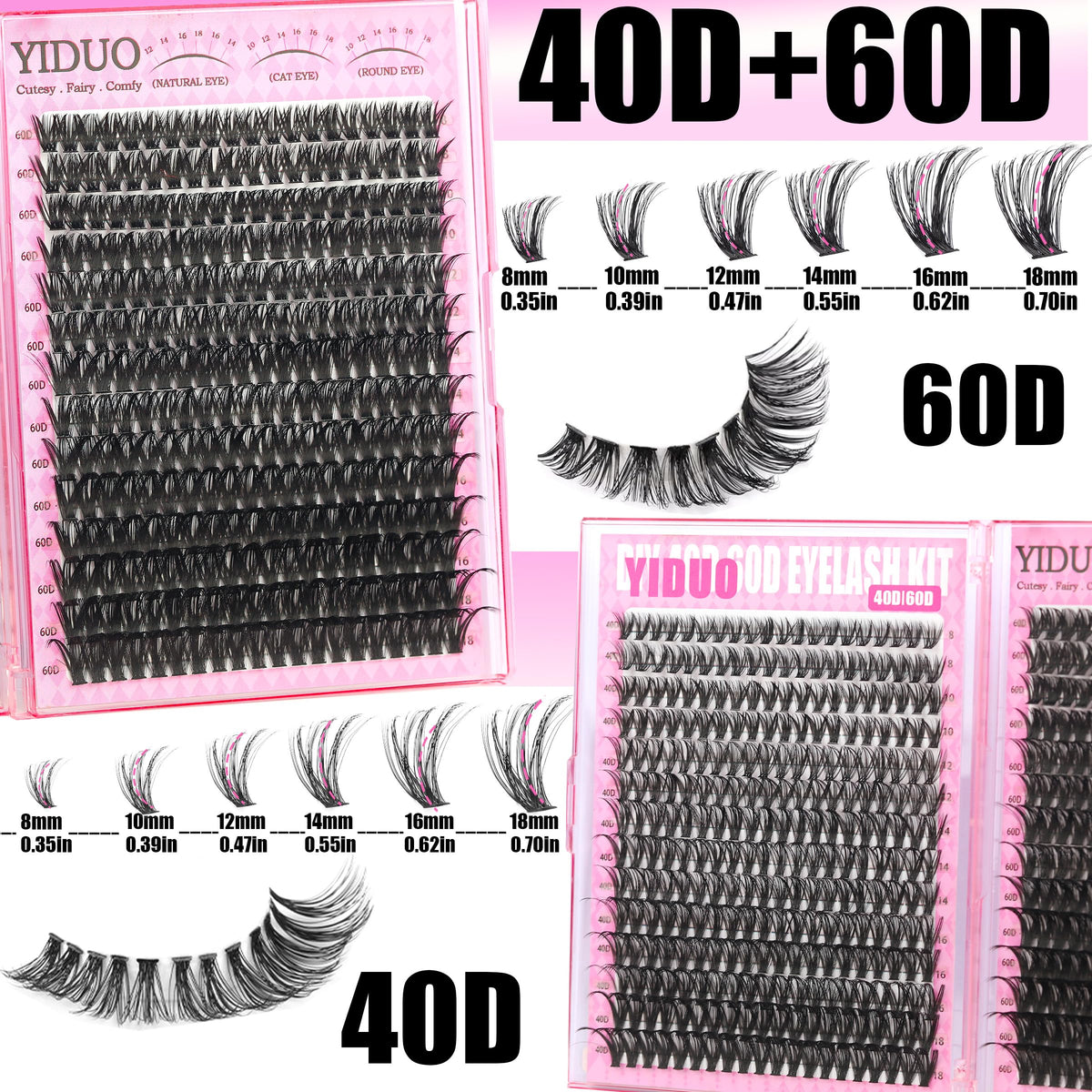 YIDUO lashes on model close-up demonstrating bold volume and definition