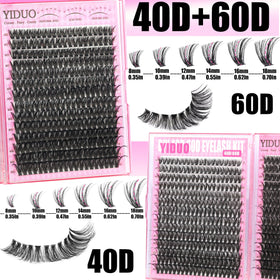 YIDUO lashes on model close-up demonstrating bold volume and definition