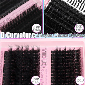 YIDUO array of 12–21mm clusters demonstrating length variety for layered lash styles