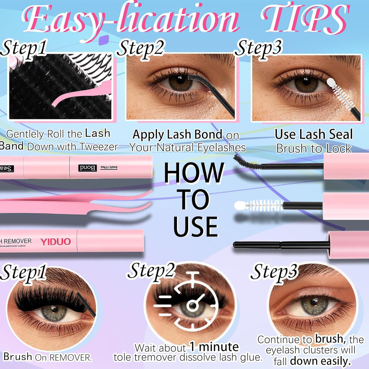 YIDUO lifestyle image of finished evening makeup highlighting dramatic lash impact