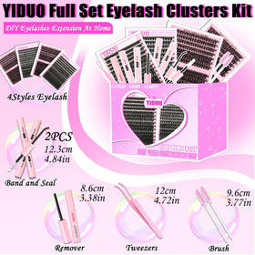 YIDUO kit held in hand for scale to show sizes and fullness of cluster options