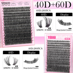 YIDUO spike and bottom lashes detail demonstrating textured accents and lower-lash fill