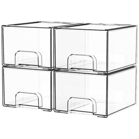 Yieach clear drawers front view showing stackable, visible organization