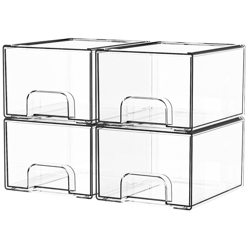 Yieach clear drawers front view showing stackable, visible organization