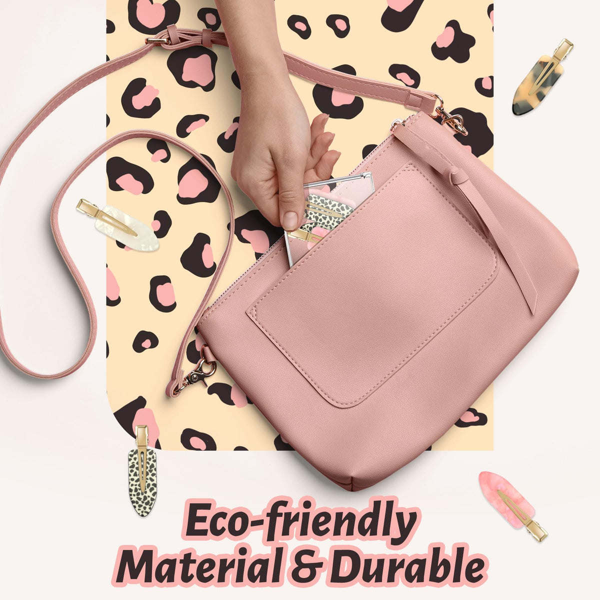 YIERSO clips in makeup bag illustrating easy portability and convenience