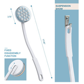Yiesoum long handle beside ruler to show 17.25-inch reach benefit