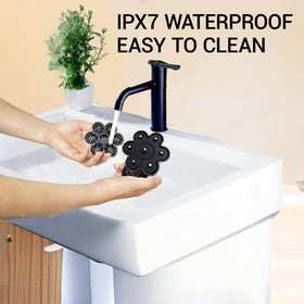 Yieyosd replacement head under running water highlighting waterproof design for easy cleaning