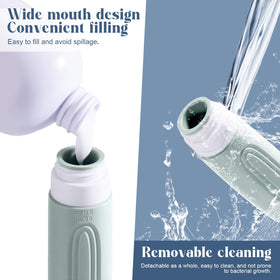 YIIMER bottles beside passport showing travel-friendly 3oz size and packing benefit