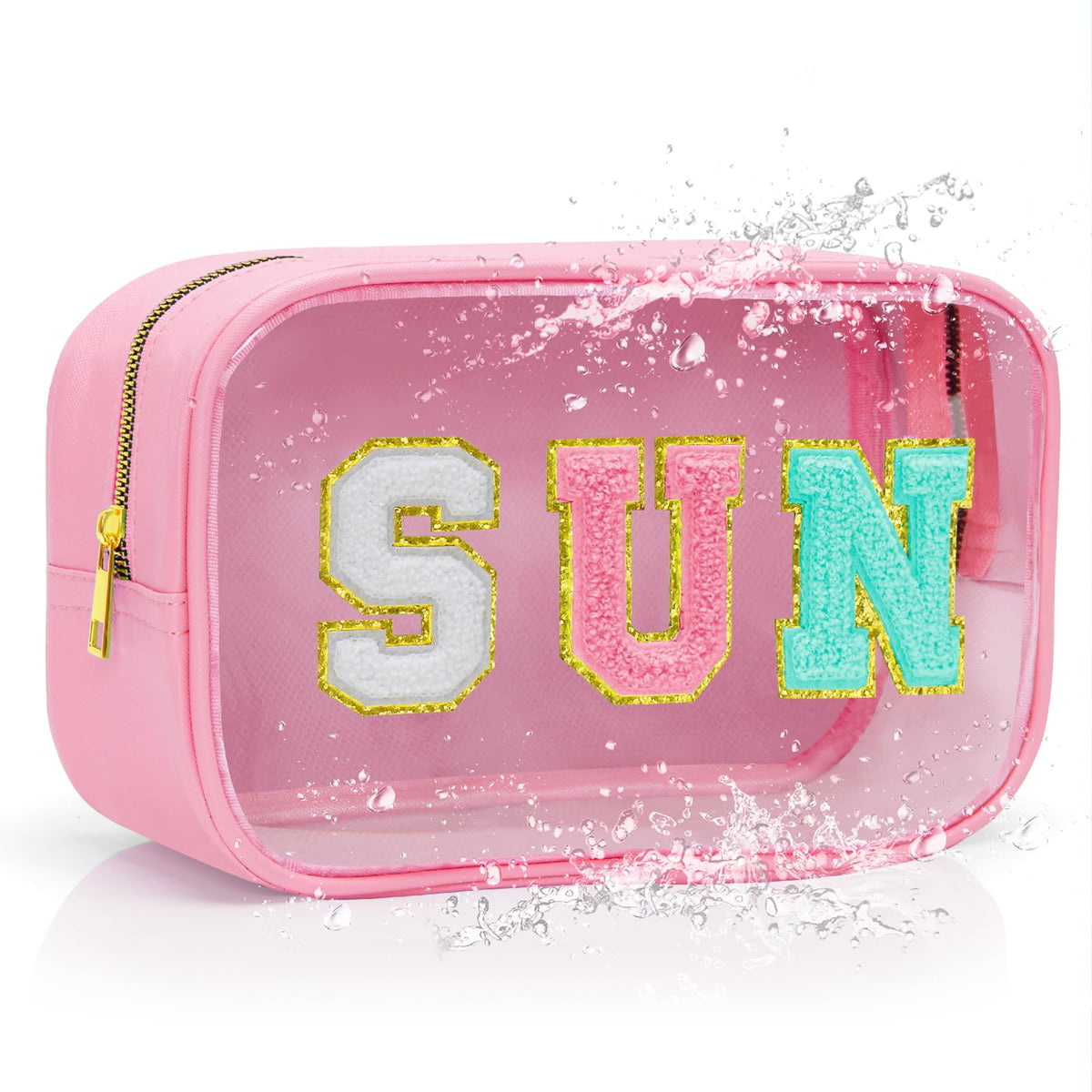 YILANCOL front view clear sunscreen bag showing transparent design and quick access