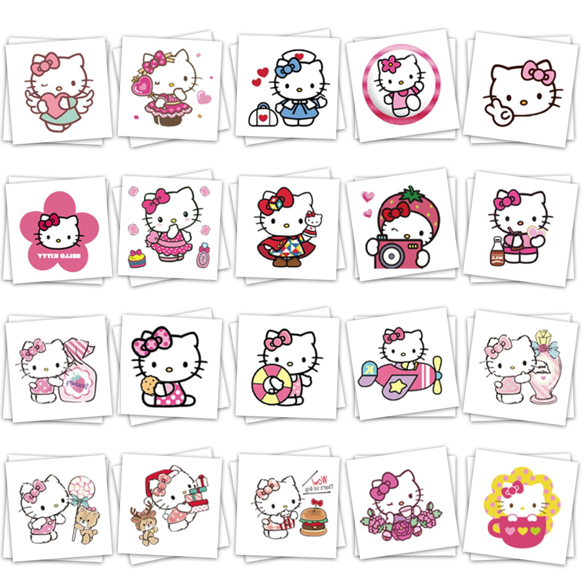 YINFENGKANHAI front packaging showing 40 Hello Kitty tattoo sheets and benefits