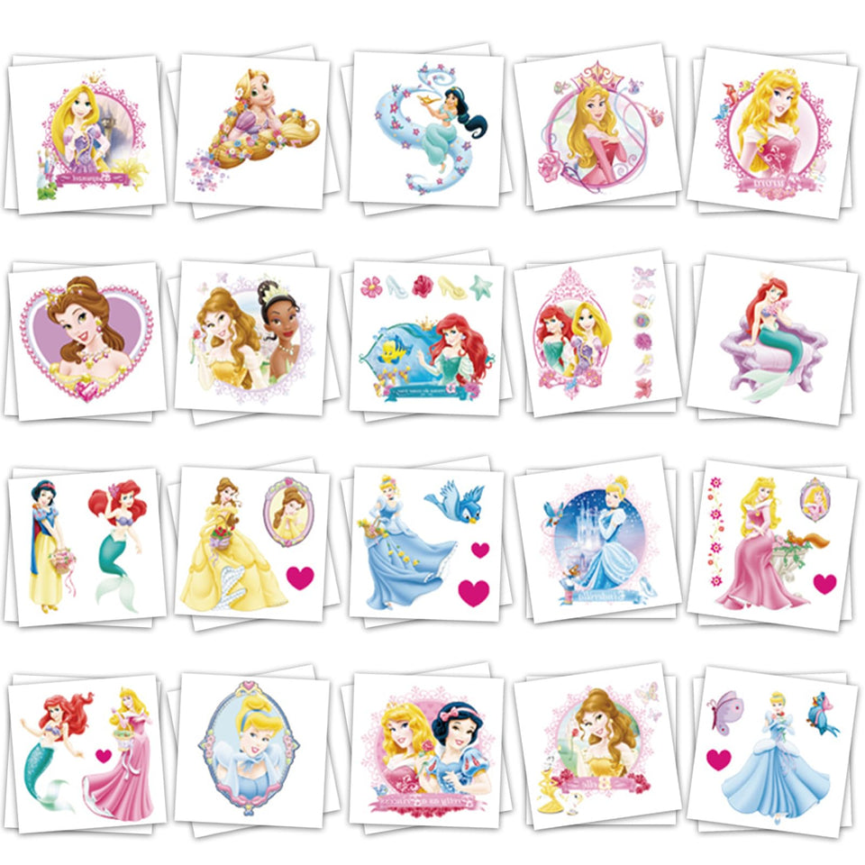 YINFENGKANHAI front packaging showing 40-sheet princess tattoo pack, easy party favor