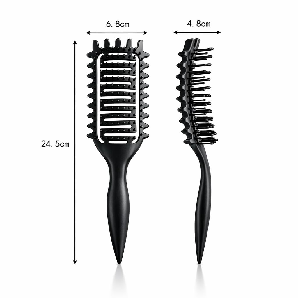 Yingbtr brush shaping curl clumps on wet hair for faster styling benefit