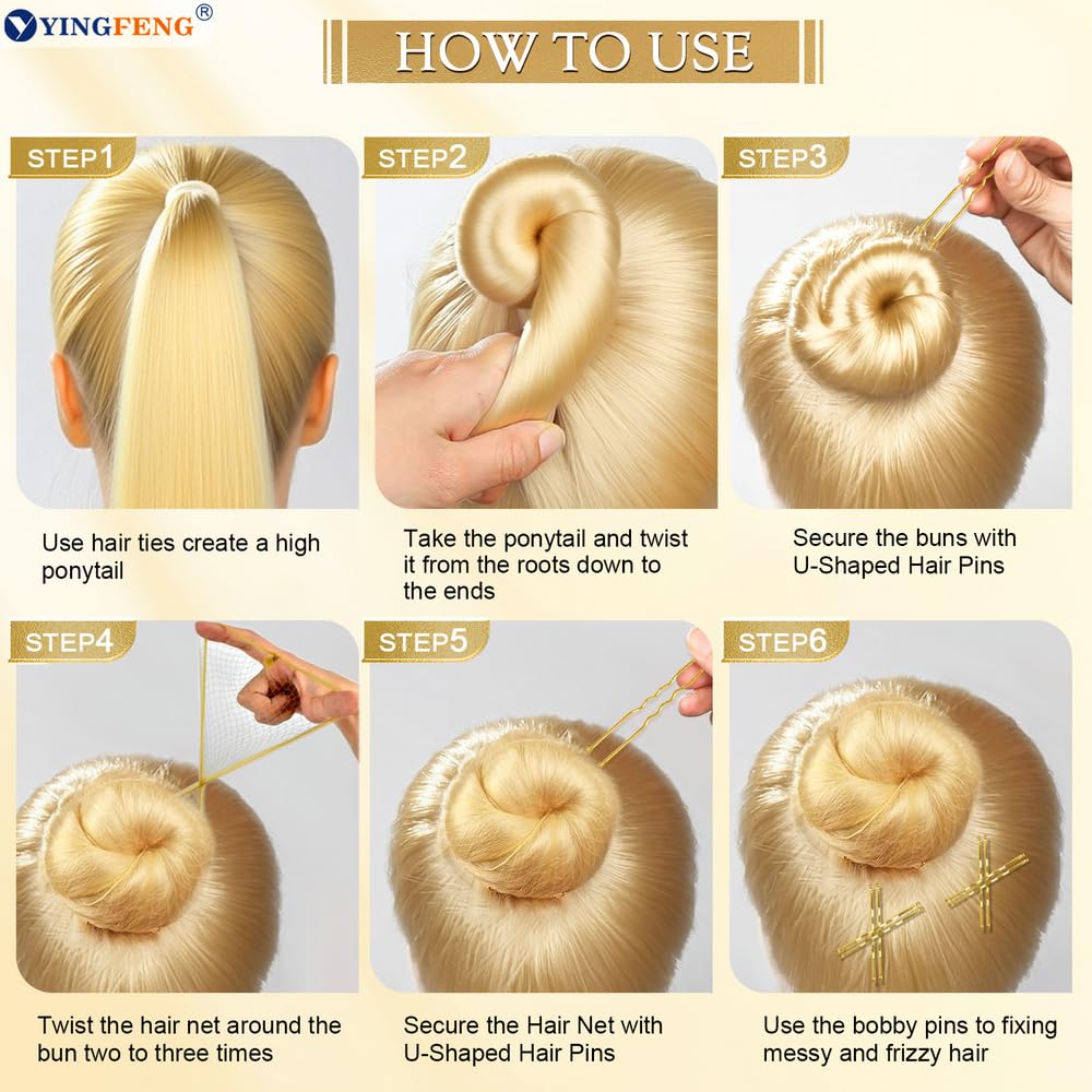YINGFENG blonde hair nets stretched to show breathable, soft nylon comfort