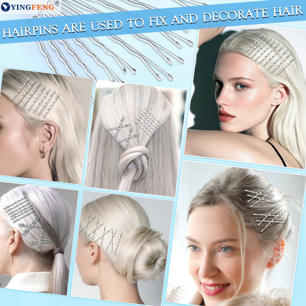 YINGFENG close-up of silver bobby pin texture for secure non-slip hold
