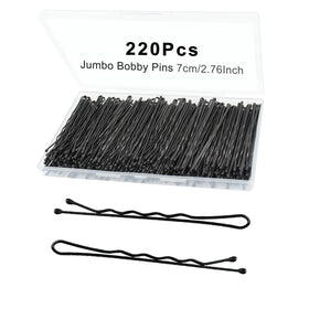 YINGFENG front packaging showing 220 black bobby pins and box, convenient storage benefit