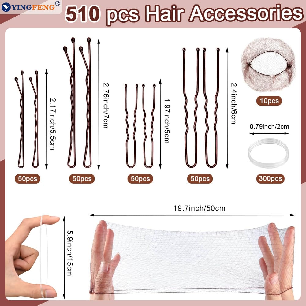 YINGFENG U-shaped bun clips detail with ball ends providing gentle secure anchoring