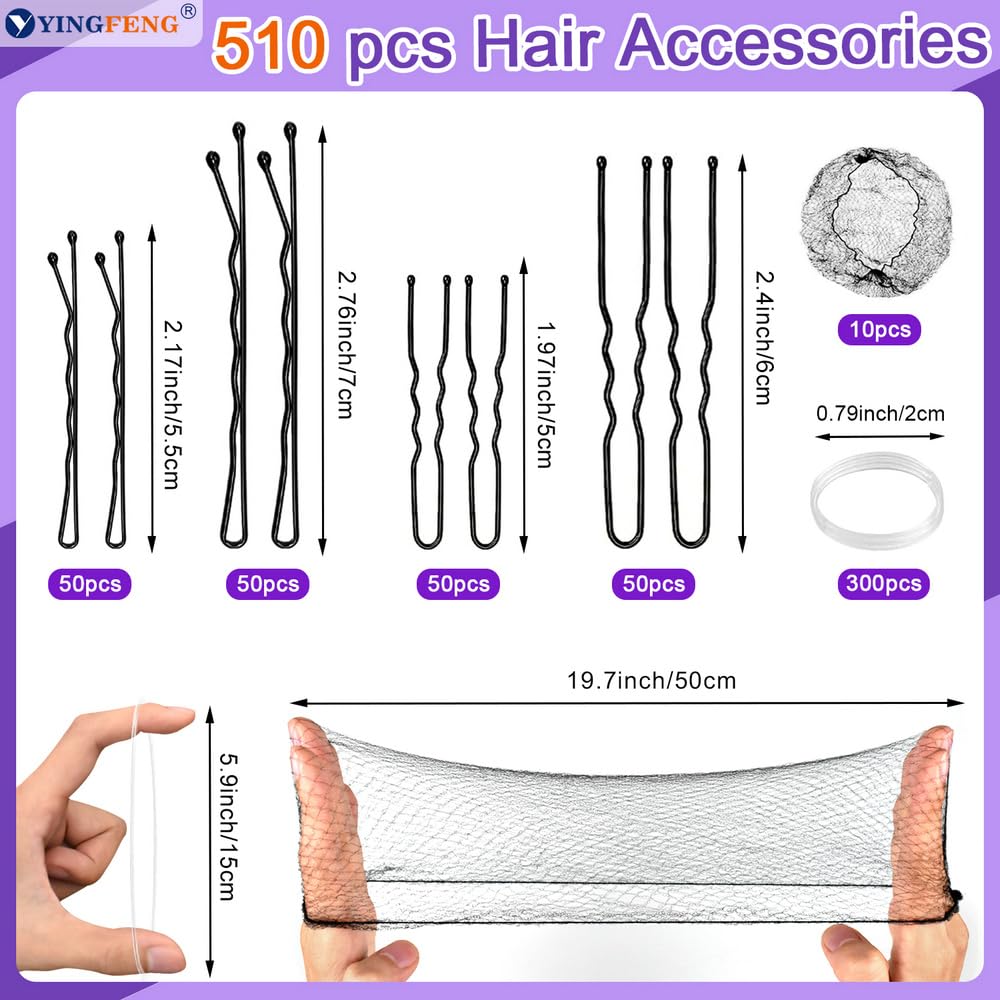 YINGFENG U-shaped buns clips detail protecting scalp and anchoring buns