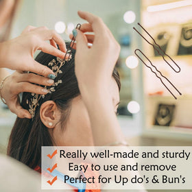 YINGFENG pins securing a bun on dark hair demonstrating strong hold